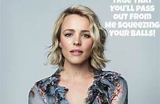 femdom ballbusting celebrity ball caption busting tumblr busted denied rachel mcadams squeezing