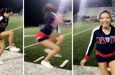 cheerleader viral gravity stunt manvel defy cheerleaders cheerleading speechless gems defies impossible olivar