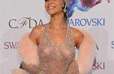 through rihanna dress outfit hot transparent cfda tits most awards naked fashion sheer red jaw dropping york show googled carpet