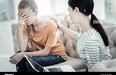 teen girl crying stock alamy upset therapy during