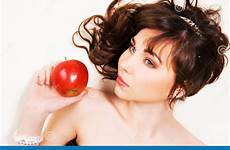 brunette apple beautiful red preview
