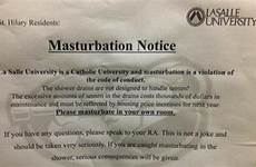 showers masturbate letters dorm masturbation university fake lasalle warning students mandatory via huffpost