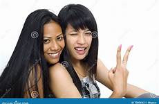 asian two girls young stock