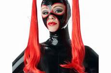 latex pigtail rubber nose hoods mouth eyes without open sexy pig wigs gummi tail 4mm tt masks sheet plus size