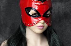 sex masked queen toys mask adult fetish cap holiday bondage couples leather sexy hood head half lined rivet wet metal