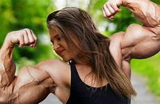 muscle biceps girl flexing young huge emily brand workout