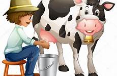 milking illustration stock vector bucket blueringmedia depositphotos