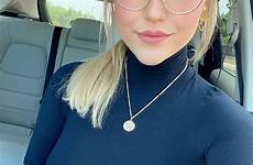 glasses selfies boobs bimbo blondes nichole barnorama thechive novagirl turtleneck plump