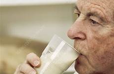 drinking man milk elderly stock