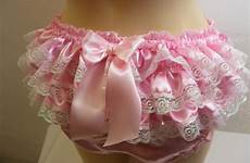 ruffle panty sissy frilly lace fetish silky panties butt satin bum white pink lingerie etsy knickers kinky