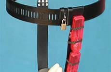 chastity leather belt female duel vibrators