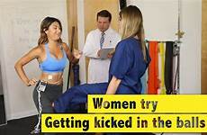 balls kicked women getting try