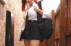 lorna morgan schoolgirl school uniform girls sally college websites brunette dress pigtails cosplay mini 7d skirts index