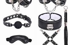 toy sex whip pu cuffs 8pcs velvet handcuffs restraint ankle collar gag bondage fetish erotic leather