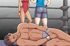 anime femdom wrestling hentai busting club ass ball kick girls makiya original danbooru swimsuit crotch testicles gelbooru kun kobayashi tamura