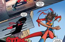 kamala khan spider issue giantess powers spiderman supervillain gaf casts decisiones colosales terra iman vellani