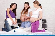 pregnant girlfriend three stock
