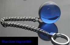 anal beads sex toy ball 4cm men vaginal butt crystal glass blue women toys