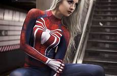 ps4 hendo cosplays spidergirl spinne aranha avengers spidey superhéroes freundliche nachbarschaft homem salvo
