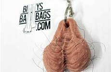 ballsack testicle keychain keyring