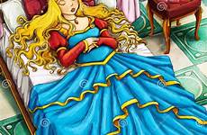 cartoon fairy tale princess sleeping scene stock illustration sleep children colorful preview