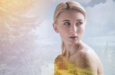 naked nature background girl against splendid close preview