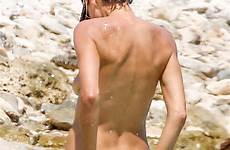 klum beach topless nackte nud