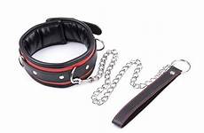 collar leash bdsm sex leather bondage harness collars chain necklace slave adult neck fetish games choker pu toys padded red