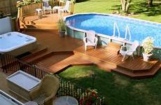 pool backyard ground above landscaping swimming landscape decks deck designs patio fence choose board plans privacy rustic secure along