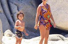 kourtney kardashian blue bikini she keeping toned physique mexico goes run shows beach also off popsicle enjoyed herself tooth delightful