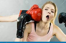 boxing woman punched fight getting face dreamstime being gloves fighting stock preview