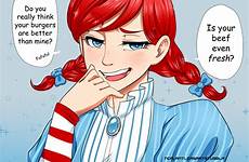 wendys anime wendy girl fan girls manga memes favorite food restaurant fanart comic smug funny tumblr cartoon burger
