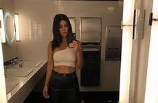 instagram boobs kardashian kourtney top bra celebrity through their disick scott bathroom celebs poses nyc ex trip happy comments selfie