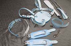 abdl baby restraint harness flash retro leather blue sale gag