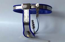 chastity female belt bdsm blue anal plug bondage locking cover model steel stainless pcs wire set