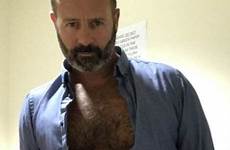 hairy men bear daddy shirt dad chest open mature older muscular beard choose board