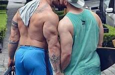 kissing men man male beefy gay kisses visit gym