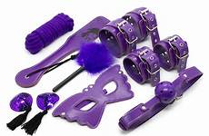 toys sex adult purple bondage sm set pain mask 8pcs props game cuffs kit leather games beginners paddle handcuffs tools