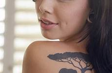 aidra fox face brunette wallpaper babes shoulder looking over sex tattoo nude