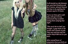 captions tg sissy cd caps forced dare girls fantasy sister most girl sisters almost amandas visit girly cap camping transgender