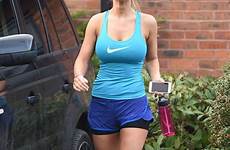 busty mcguinness wife gym christine paddy blonde workout huge her pumping bust toned ed working smile showcases sexy sportswear stunning