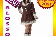 eskimo princess costume fancy dress polar kisses c313 ladies winter adult sexy women