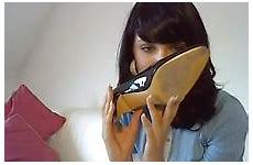 sniffing shoes her own shoe fetish feet9 boots stockings foot pinup search nudevista videos