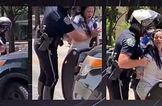 police officer groping woman breasts her arrest he during filmed distressed searches grope gropes july posted
