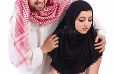 arab man wife his stock arabian