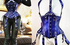neck underbust steel corsets boned patent