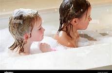 bath girls bubble two sharing alamy