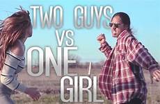 girl guys two men vs fight