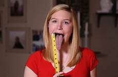 tongue longest long girl adrianne her has women lick nose lewis inch record chin worlds tongues people she touch elbow