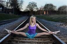 ballerina spread legs wallpaper girl women sitting railroad railway blonde positions pose model physical shoot fitness human sports wallhere